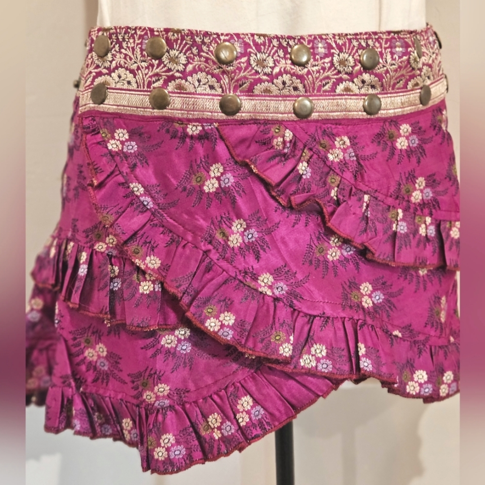 New Recycled Silk Sari Skirt Handmade in Rajasthan India